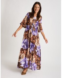 Abito Raso Kimono Fantasia Fiore