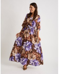 Abito Raso Kimono Fantasia Fiore