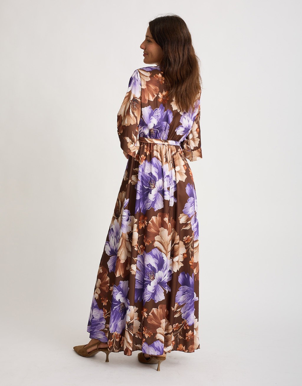 Abito Raso Kimono Fantasia Fiore