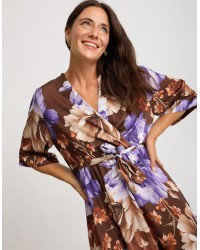 Abito Raso Kimono Fantasia Fiore