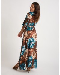 Abito Raso Kimono Fantasia Fiore