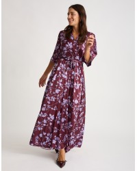 Abito Raso Kimono Fantasia Foglie
