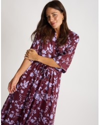 Abito Raso Kimono Fantasia Foglie