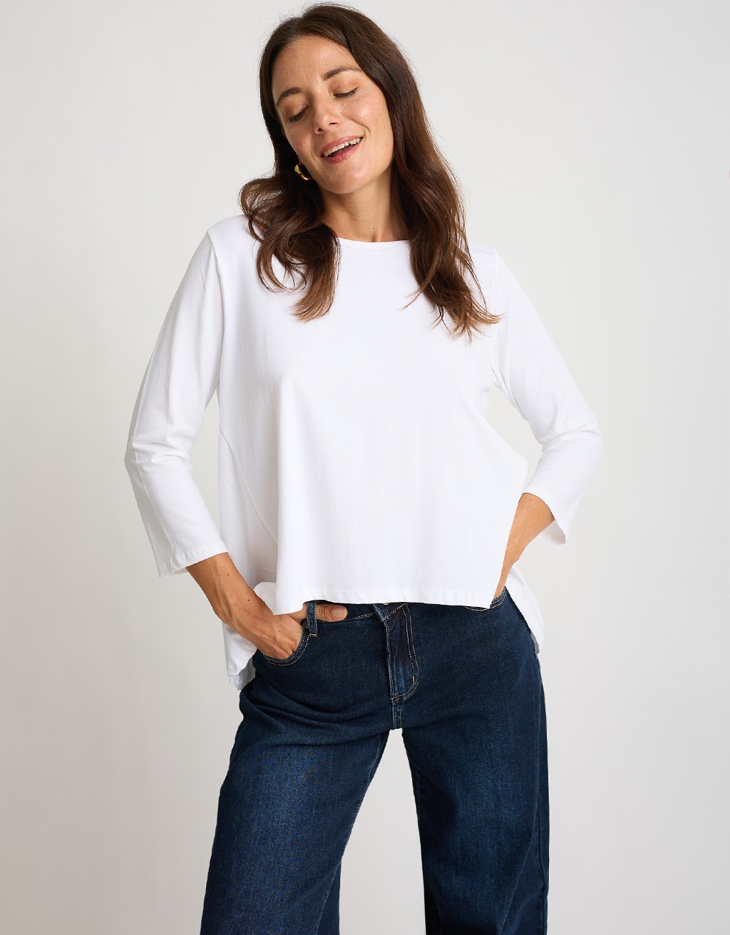 Maglietta Cotone Over Pince Schiena