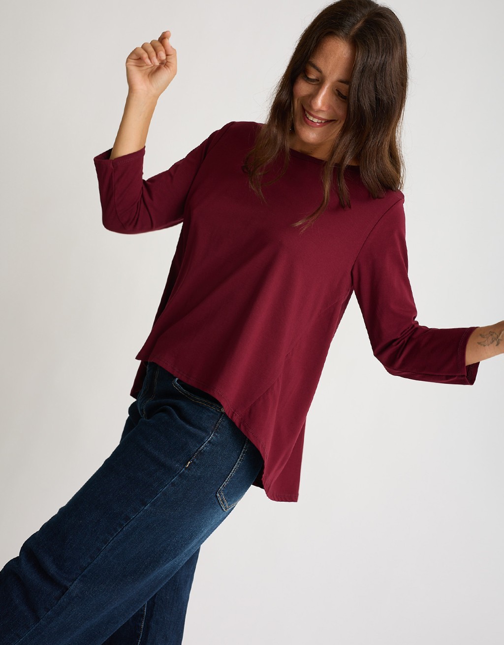 Maglietta Cotone Over Pince Schiena