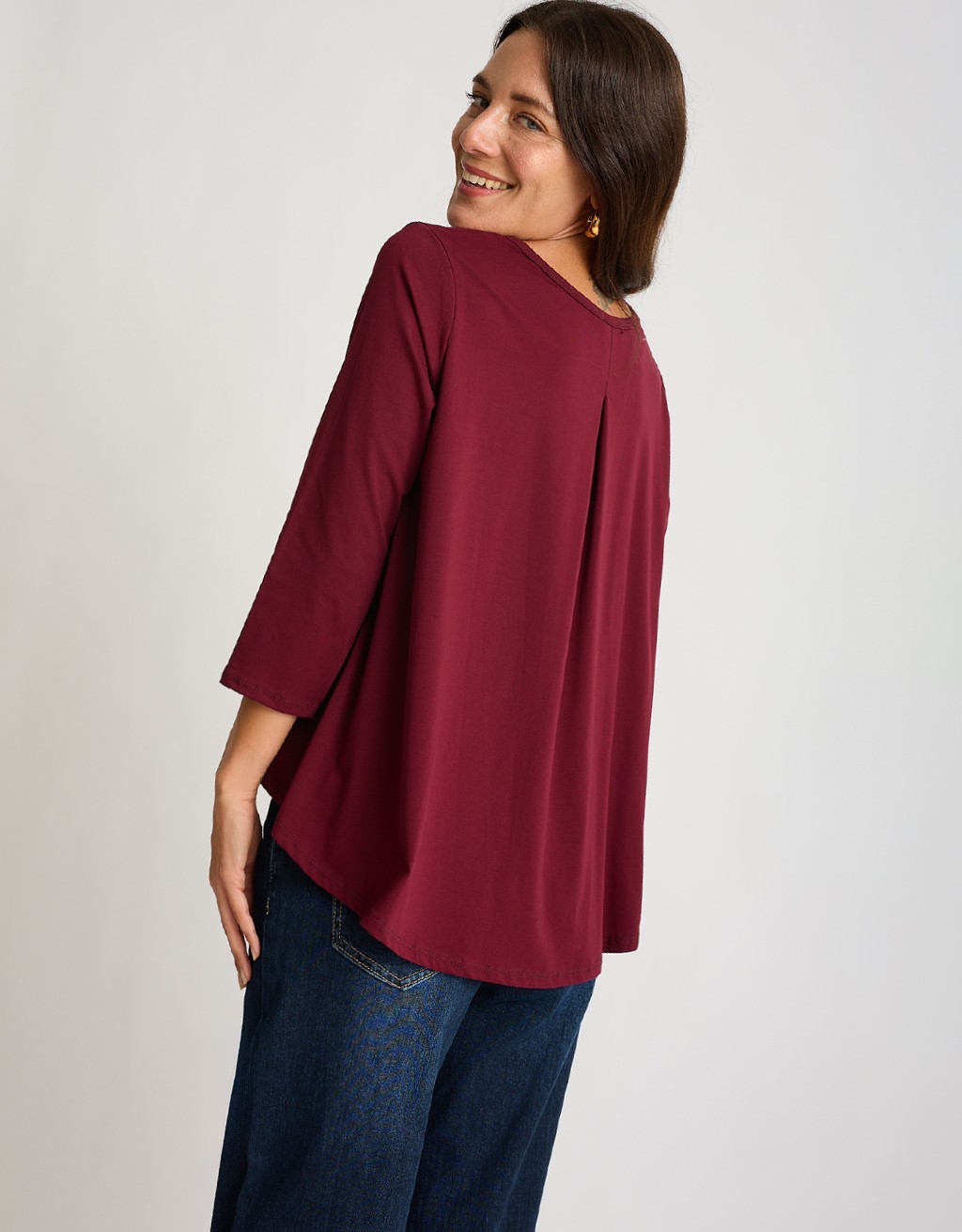 Maglietta Cotone Over Pince Schiena