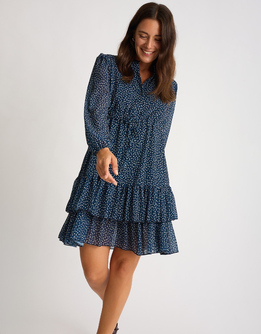 Abitino Chemisier Georgette Micro Pois
