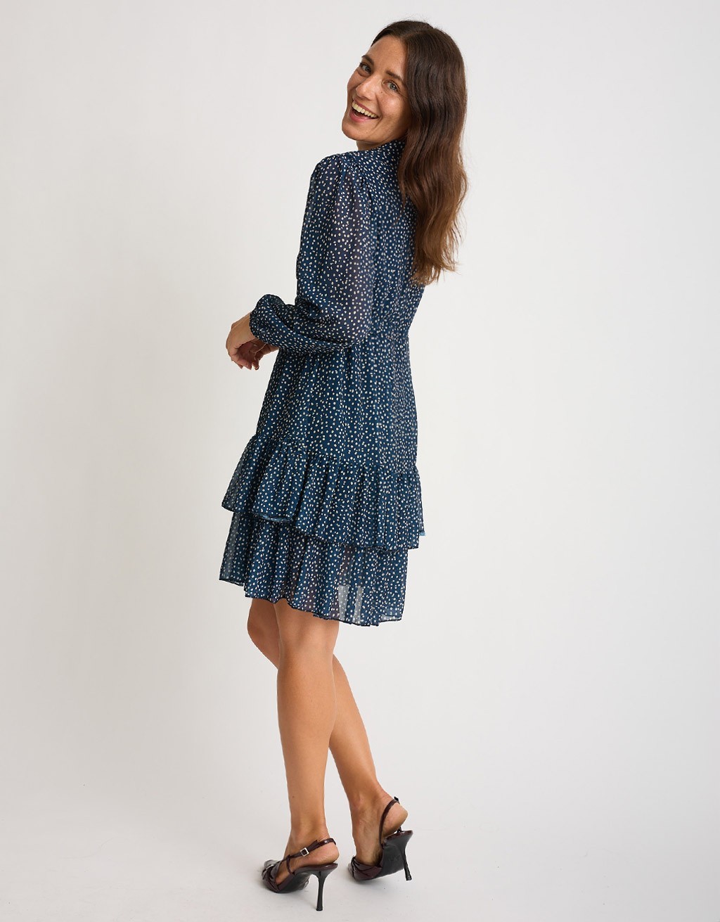 Abitino Chemisier Georgette Micro Pois