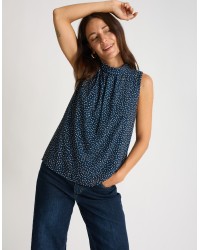 Camicetta Smanicata Georgette Micro Pois