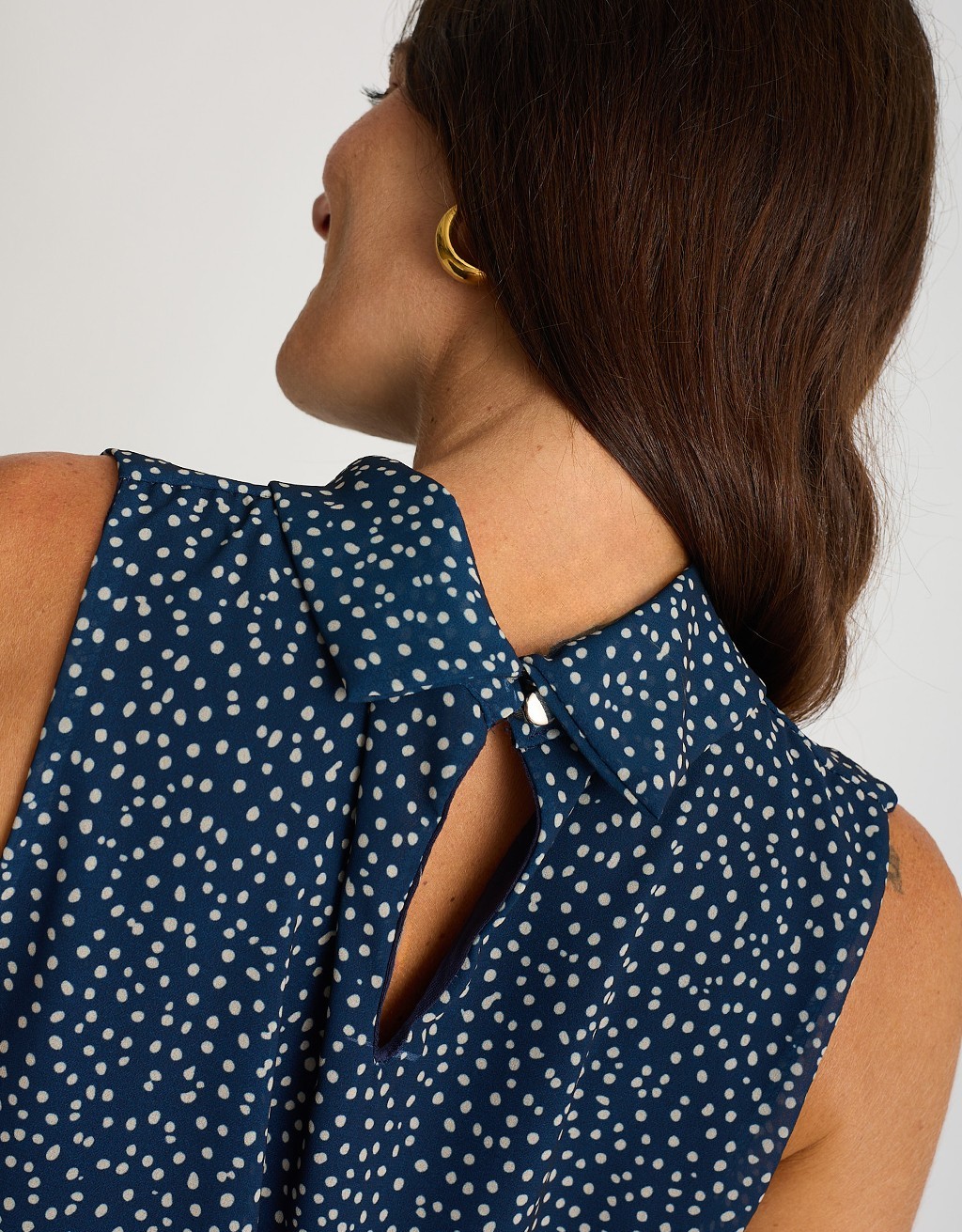 Camicetta Smanicata Georgette Micro Pois