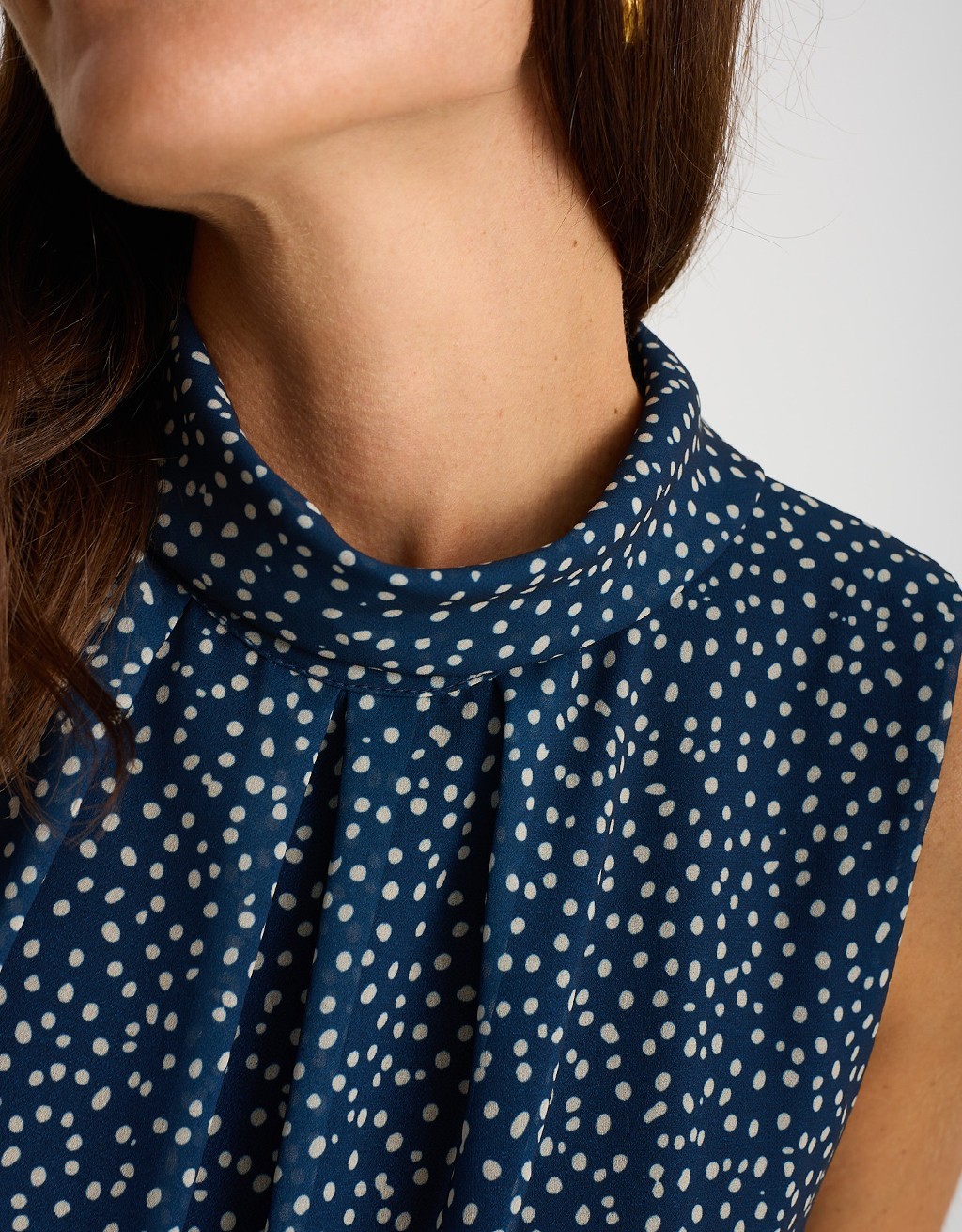 Camicetta Smanicata Georgette Micro Pois