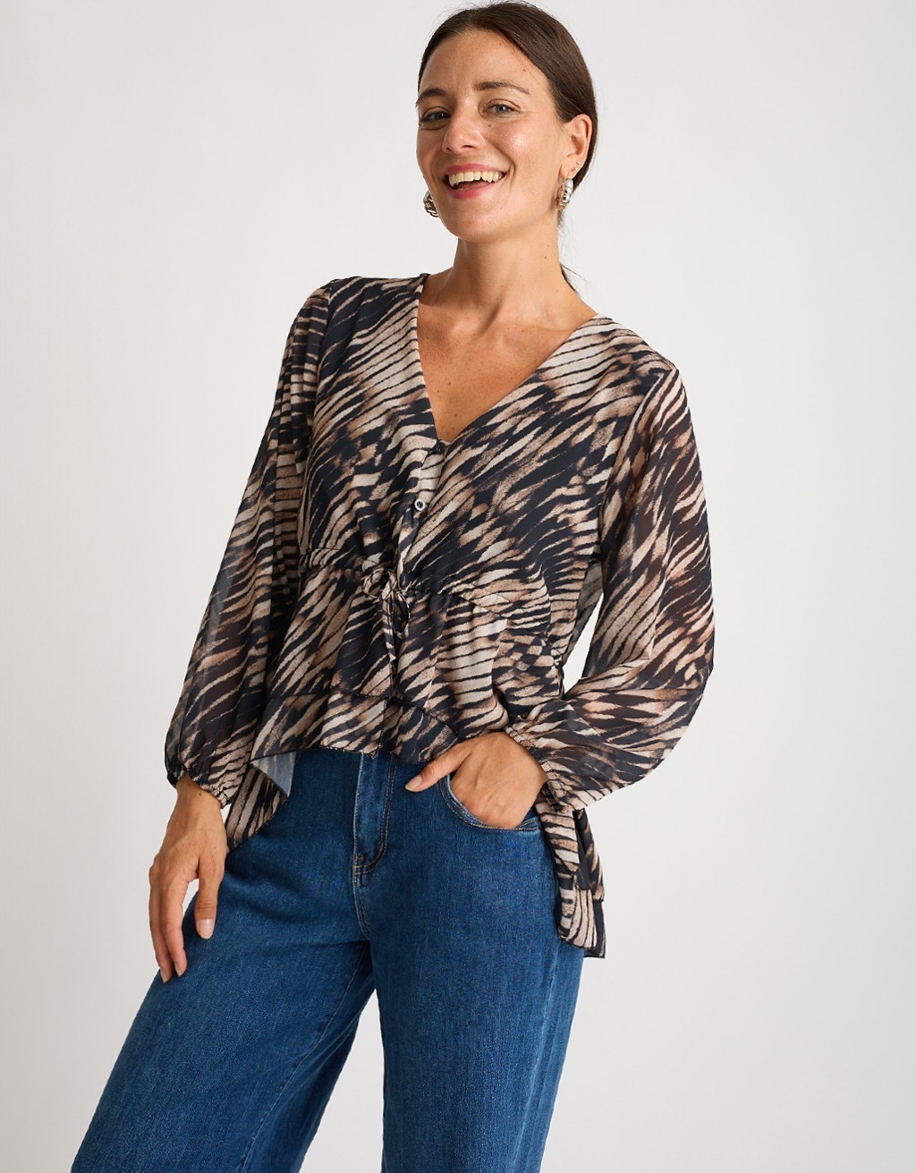 Camicia Laccio Georgette Animalier