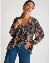 Camicia Laccio Georgette Animalier