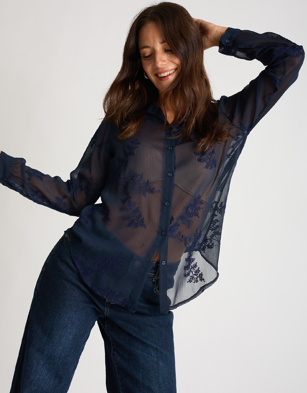 Camicia Georgette Ricami