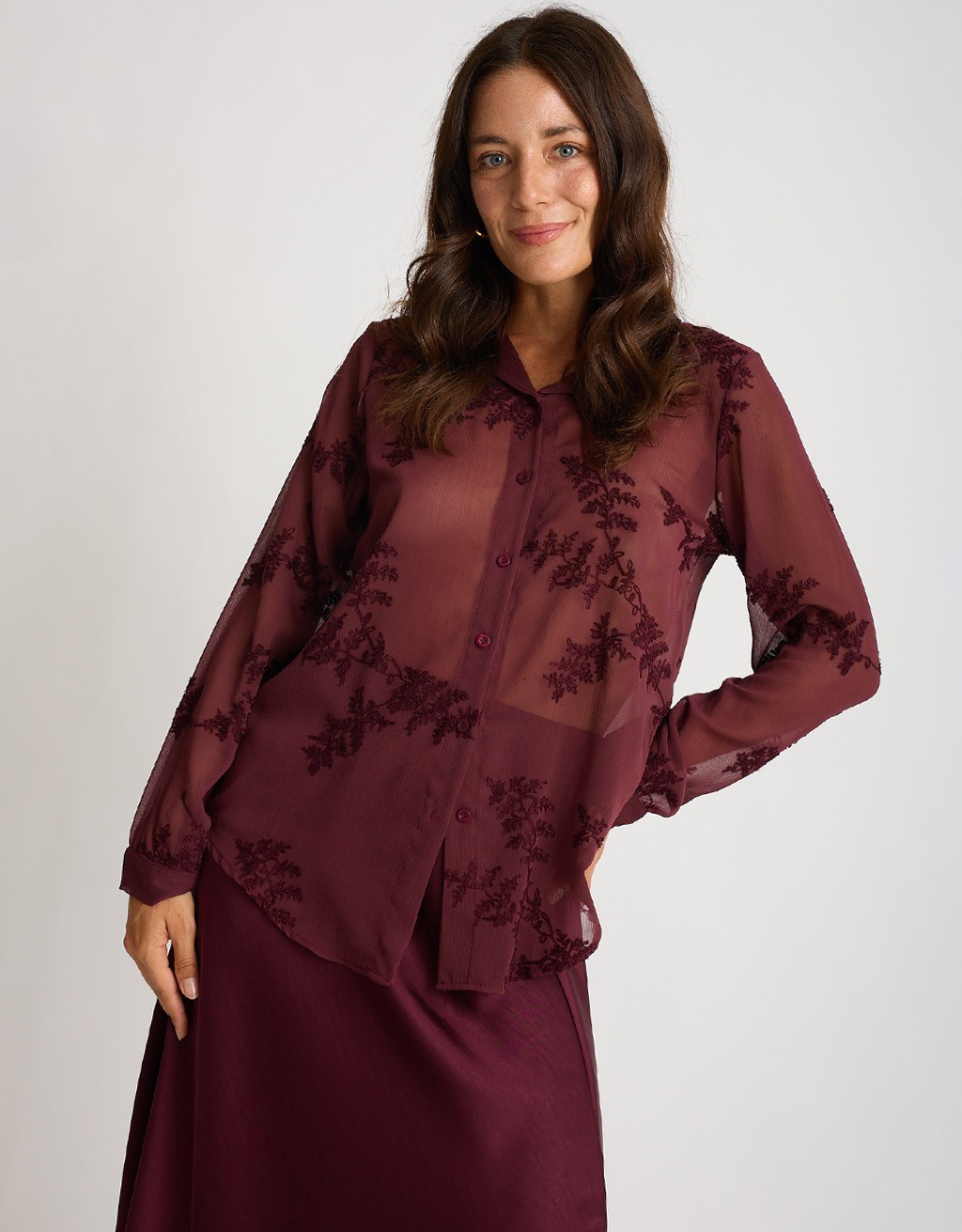 Camicia Georgette Ricami