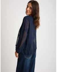 Camicetta Georgette Ricamata
