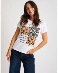 T-shirt Patchwork Animalier