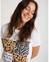 T-shirt Patchwork Animalier