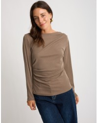 Maglia Costine Arricciata Fianco