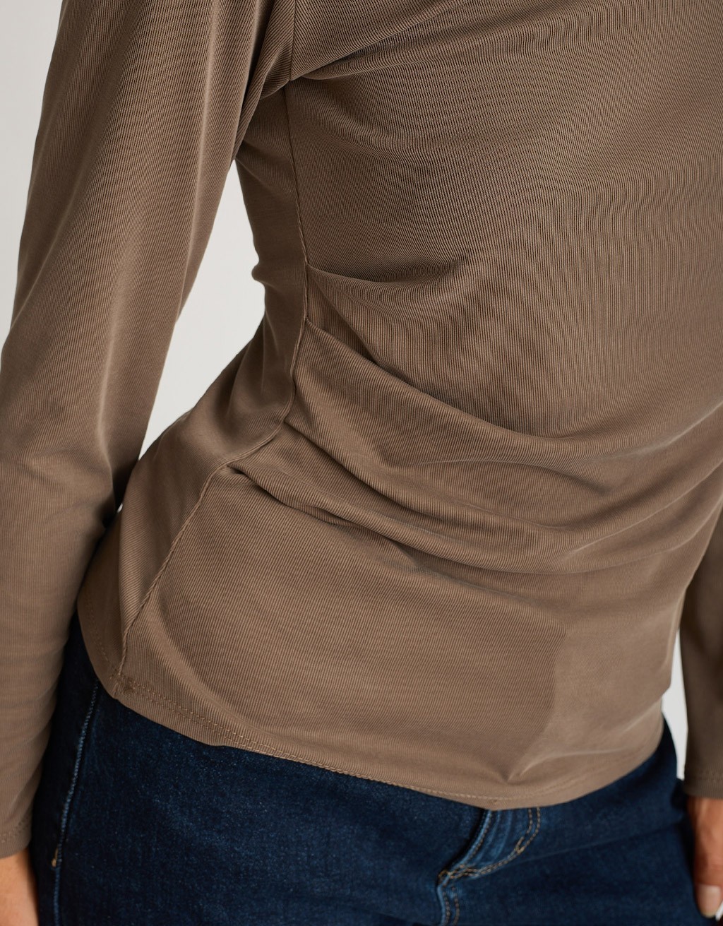 Maglia Costine Arricciata Fianco