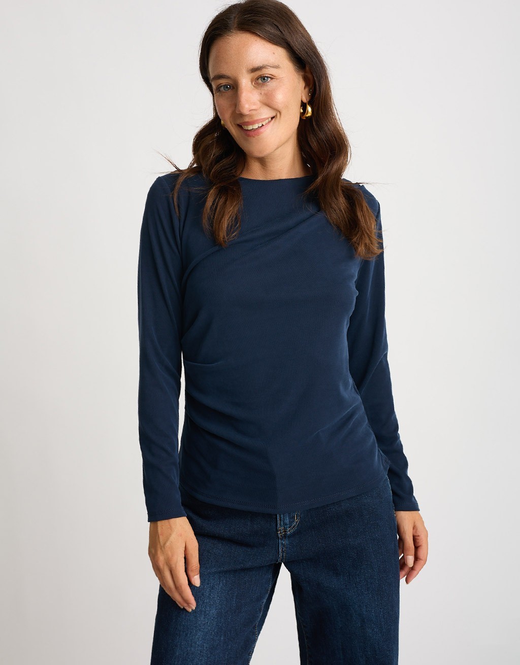Maglia Costine Arricciata Fianco