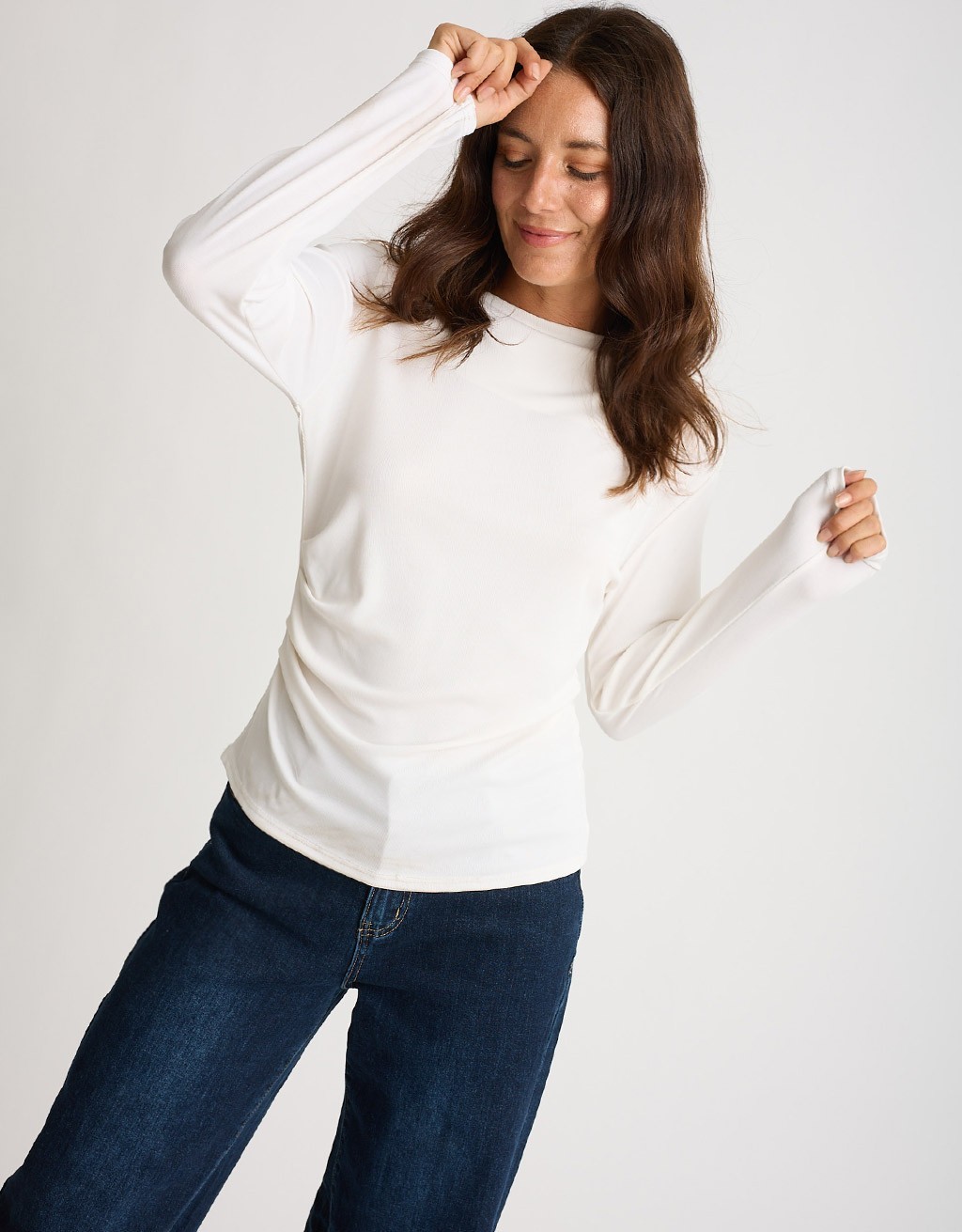 Maglia Costine Arricciata Fianco