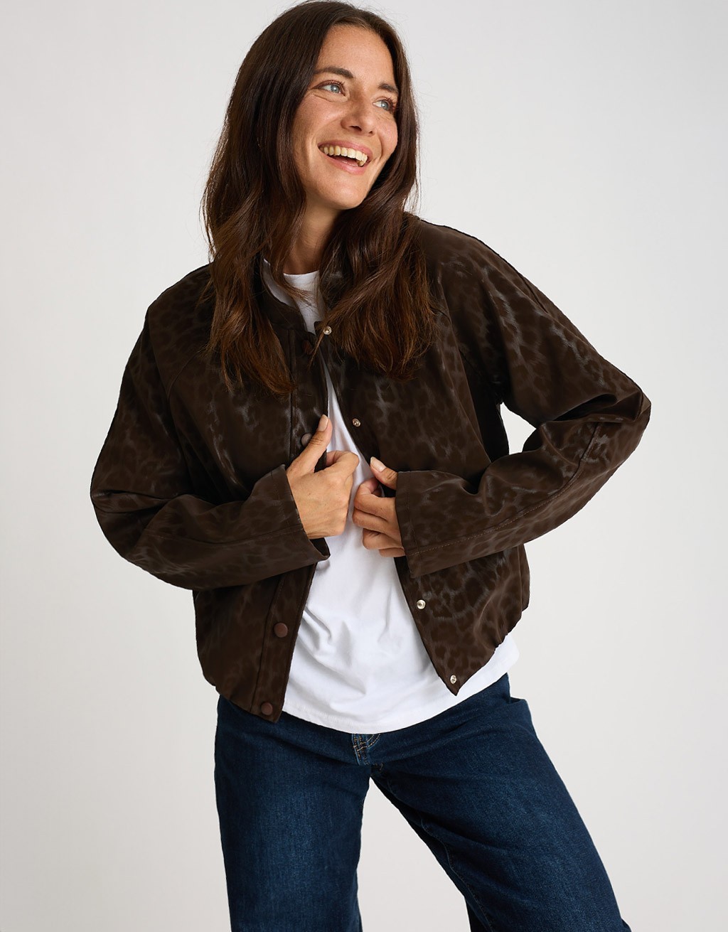 Bomber Animalier Effetto Lucido