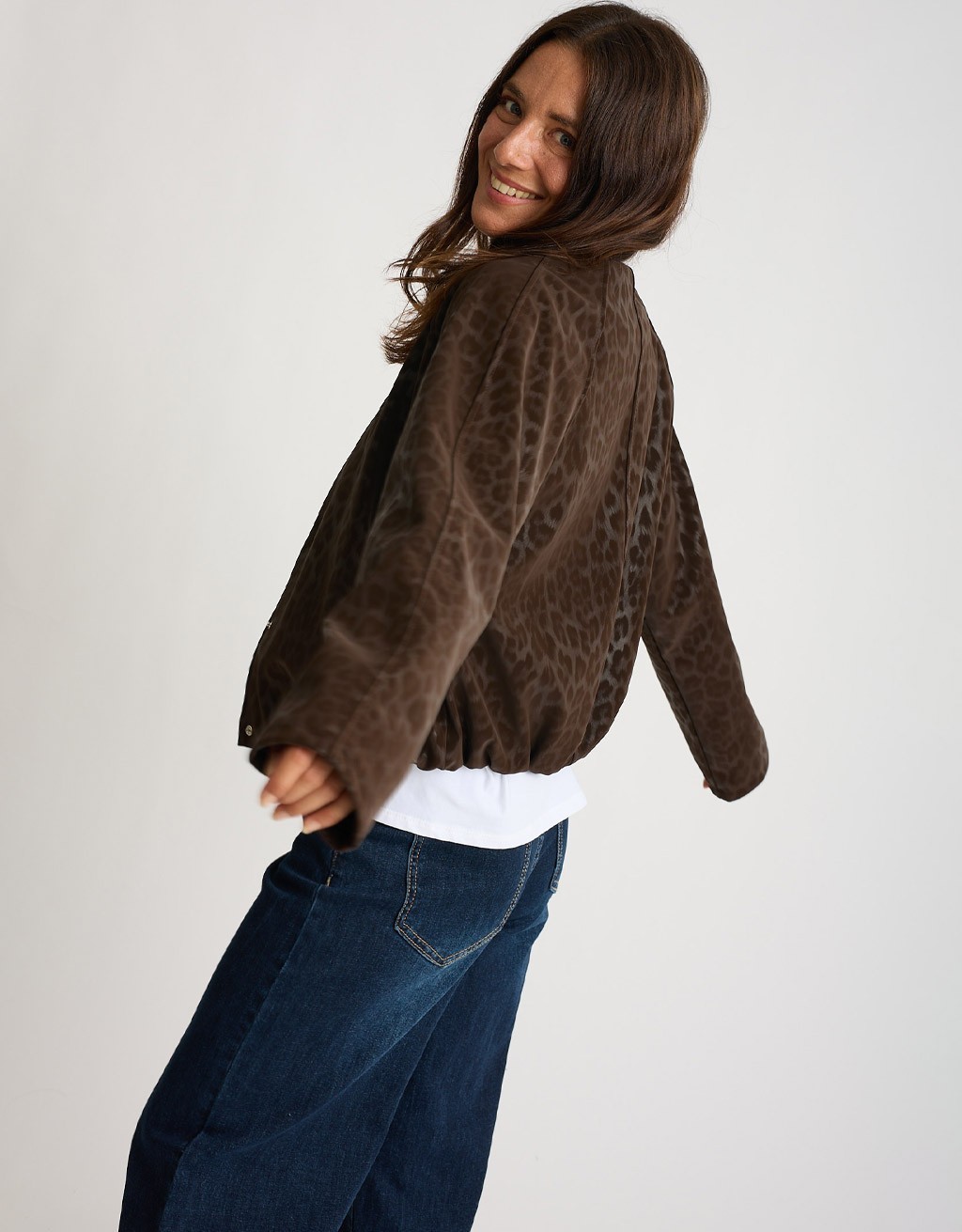 Bomber Animalier Effetto Lucido
