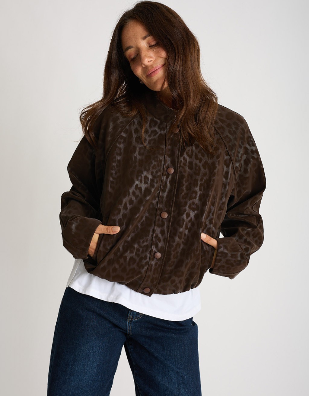 Bomber Animalier Effetto Lucido