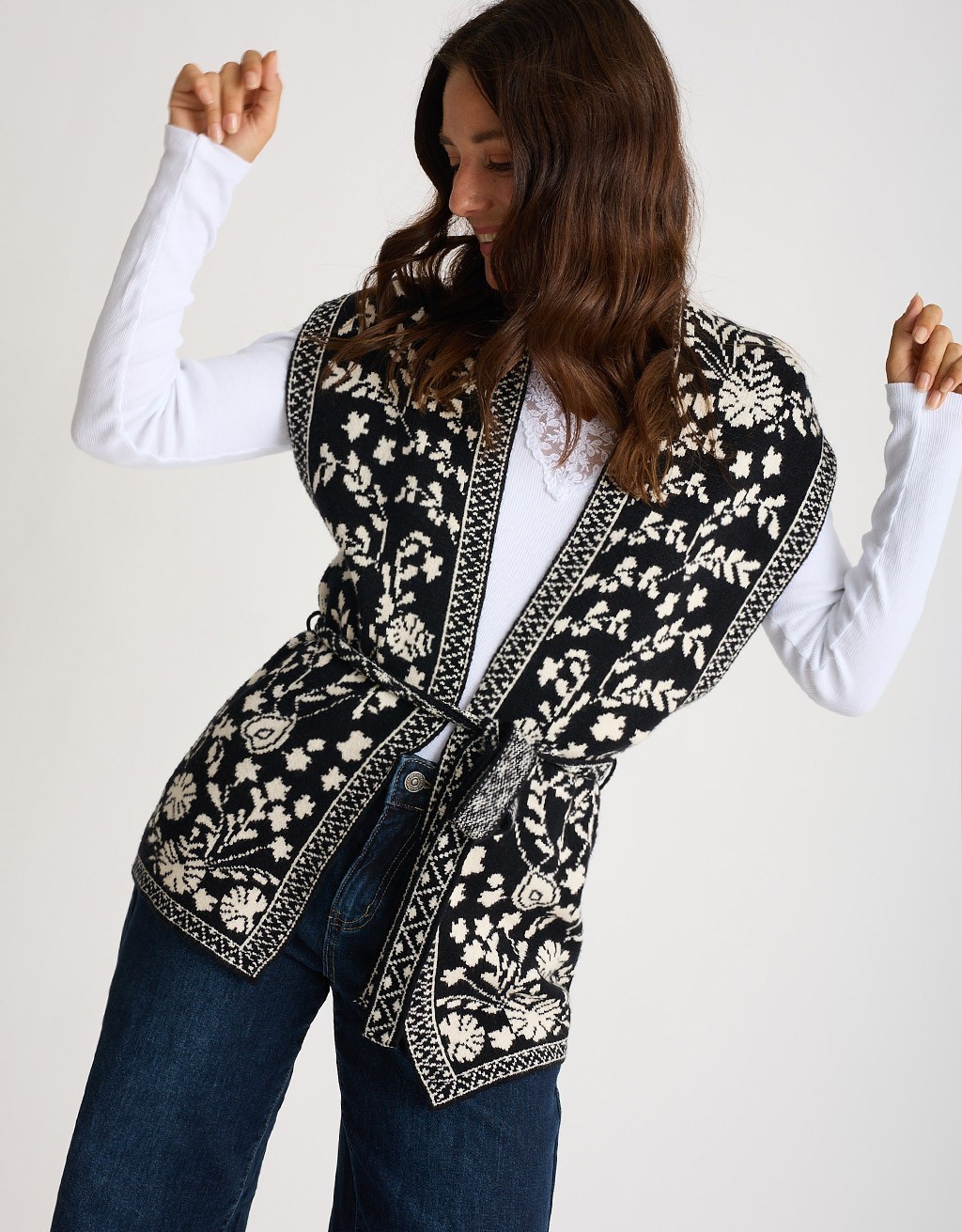 Gilet In Maglia Fantasia