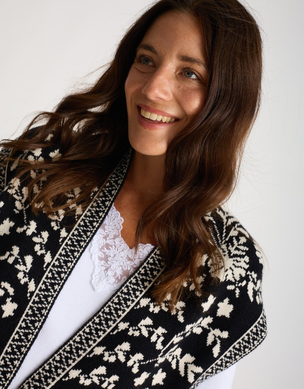 Gilet In Maglia Fantasia