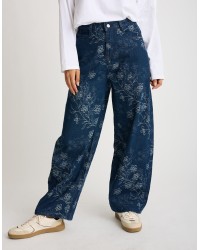 Jeans Baloon Ricamo Floreale