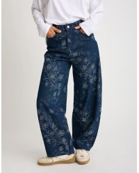 Jeans Baloon Ricamo Floreale