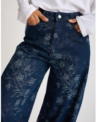 Jeans Baloon Ricamo Floreale