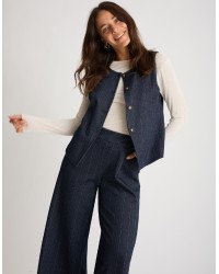 Gilet Gessato Effetto Denim