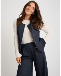 Gilet Gessato Effetto Denim