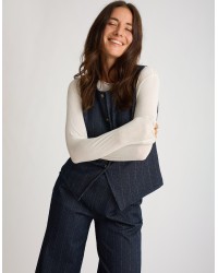 Gilet Gessato Effetto Denim