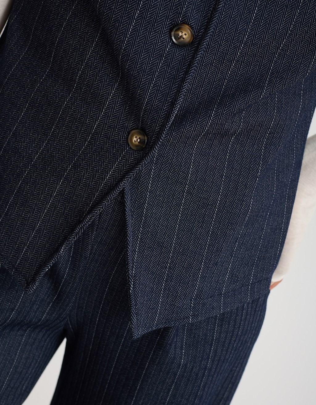 Gilet Gessato Effetto Denim