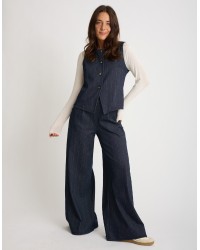 Gilet Gessato Effetto Denim