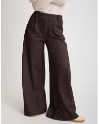Pantalone Palazzo Gessato Effetto Denim