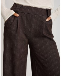 Pantalone Palazzo Gessato Effetto Denim