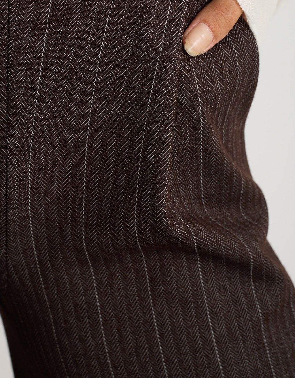 Pantalone Palazzo Gessato Effetto Denim