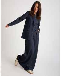 Blazer Gessato Effetto Denim