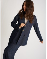 Blazer Gessato Effetto Denim