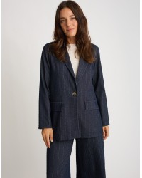 Blazer Gessato Effetto Denim