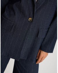 Blazer Gessato Effetto Denim