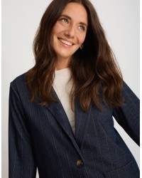 Blazer Gessato Effetto Denim