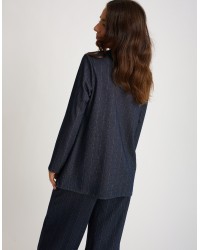 Blazer Gessato Effetto Denim