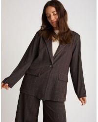 Blazer Gessato Effetto Denim