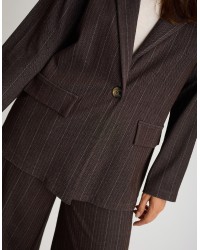 Blazer Gessato Effetto Denim